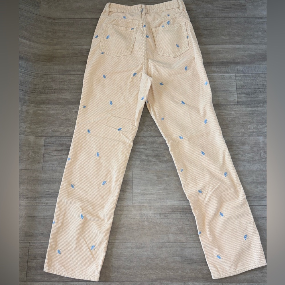 PacSun Light Tan Corduroy Pants with Blue Accents - Picture 2 of 12